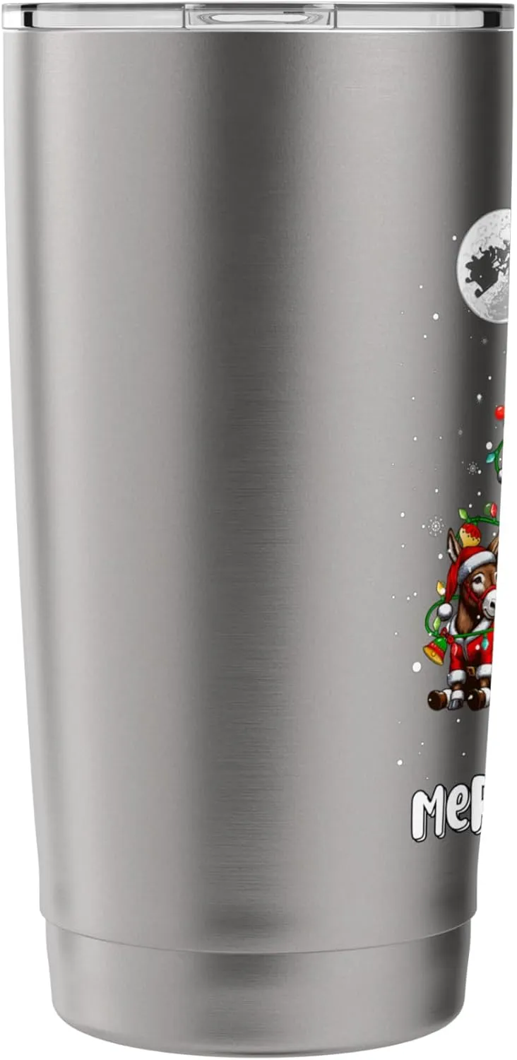 Group Santa Mules As Christmas Tree Colorful Costume Team Stainless Steel Insulated Tumbler