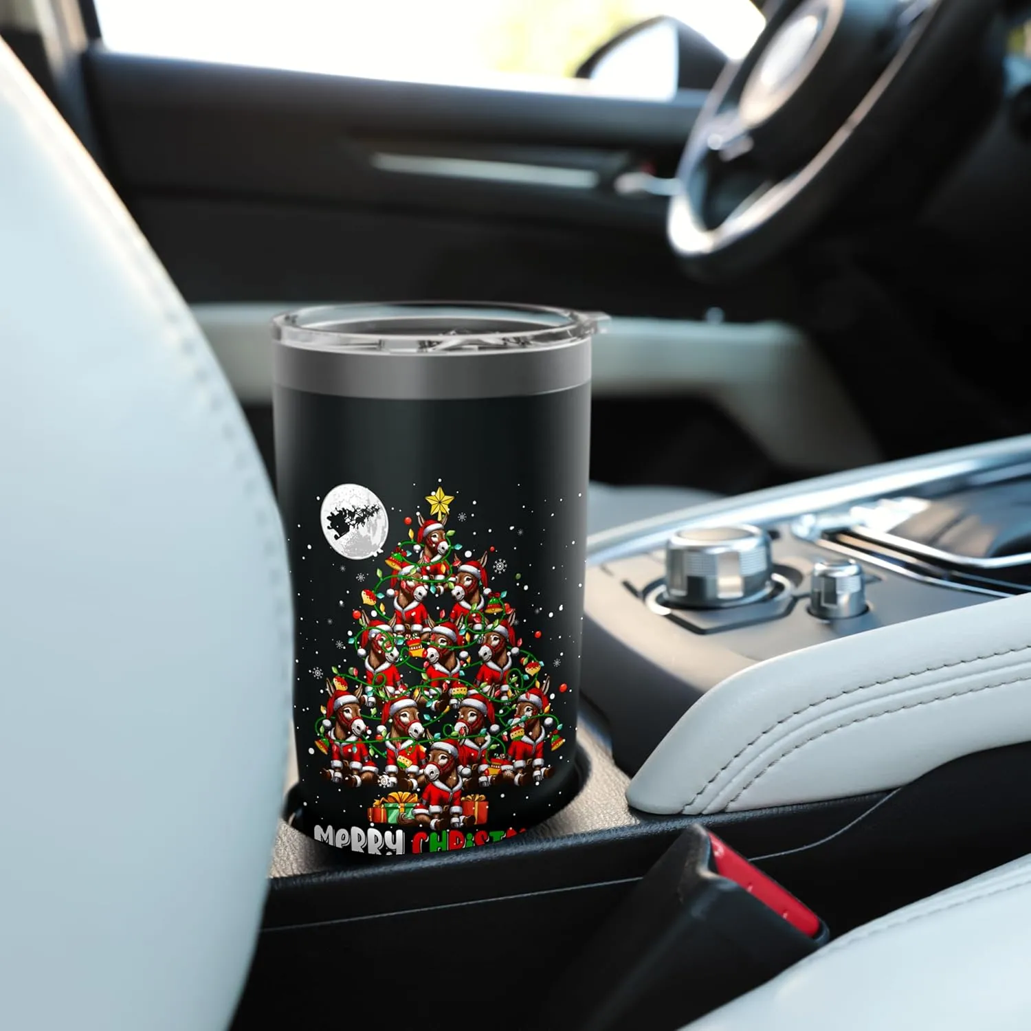 Group Santa Mules As Christmas Tree Colorful Costume Team Stainless Steel Insulated Tumbler