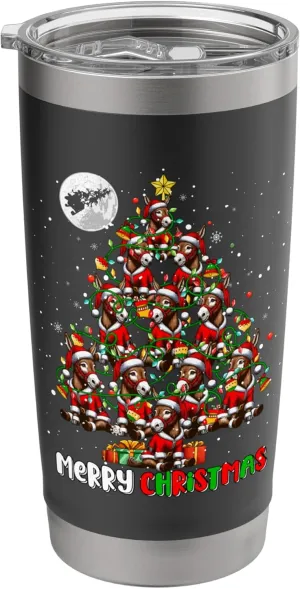 Group Santa Mules As Christmas Tree Colorful Costume Team Stainless Steel Insulated Tumbler