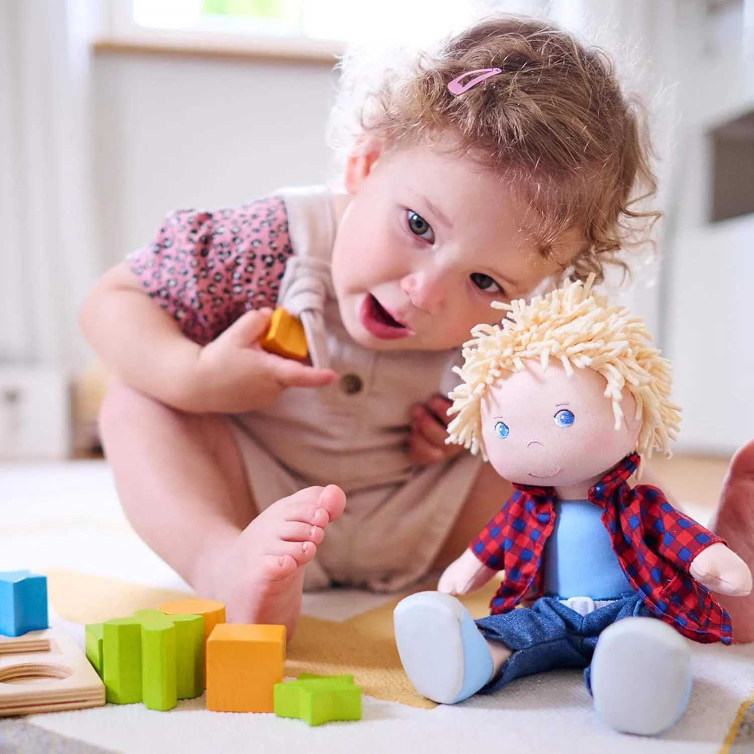 HABA Nick 12" Soft Doll - Baby Boy Doll with Blonde Hair and Blue Eyes (Machine Washable) Perfect Plush Toy for 18 Months & Up