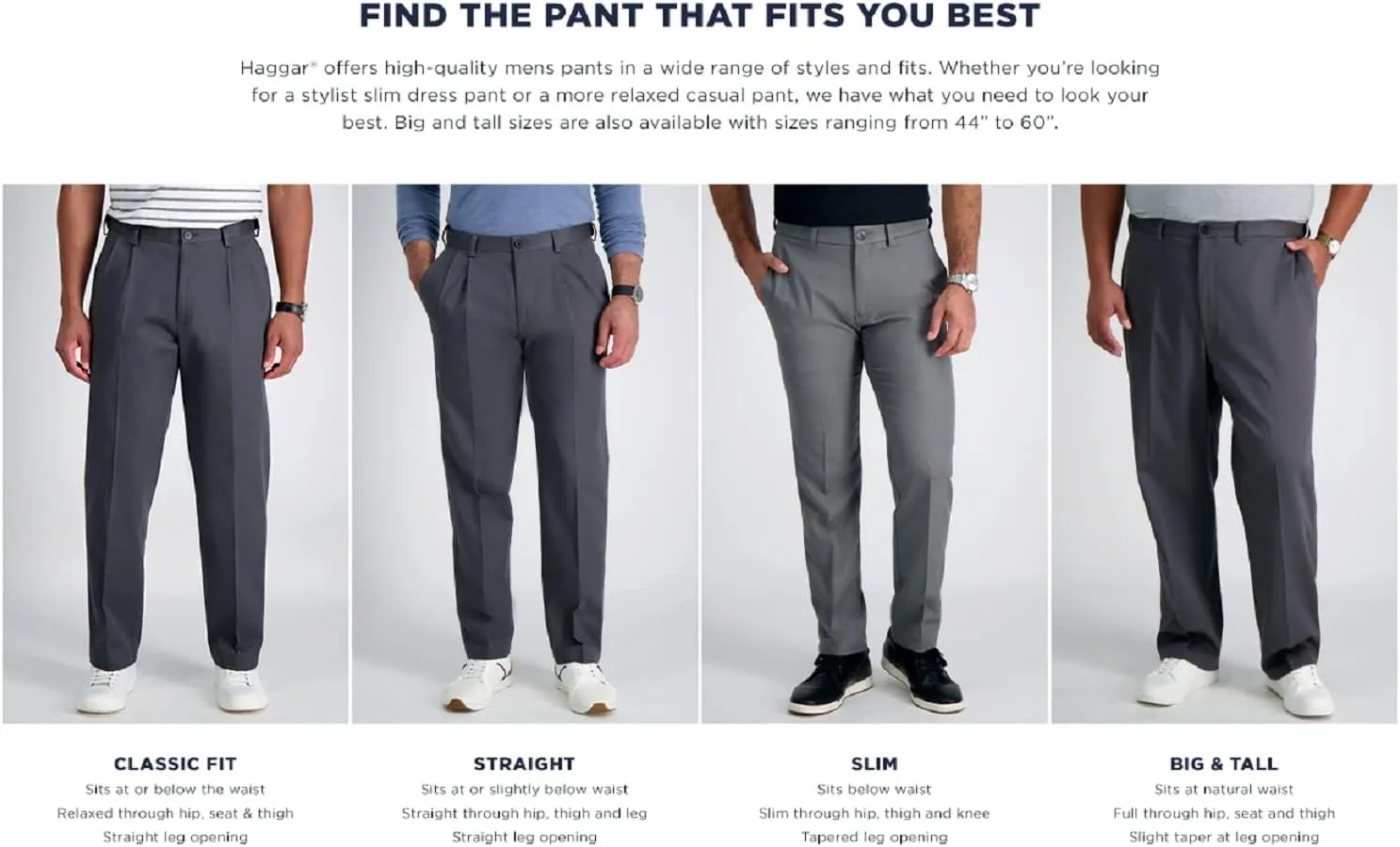 Haggar Men's Cool 18 Hidden Expandable Waist Pleat Front Pant-Regular and Big & Tall Sizes
