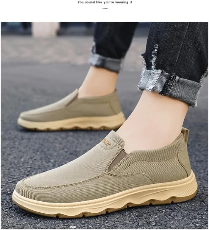 Hands Free Slip On for Man Walking Shoes Loafers Slip-ins Working Dress Casual Outdoor Lightweight Cushioning Comfortable Breathable Hiking All-Terrain Ankle Boots Trekking