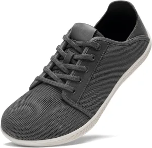 HEEZ Mens Wide Toe Barefoot Shoes 2 in 1 Slip on Mules and Breathable Sneakers for Men Lace Up Comfortable Walking Shoes