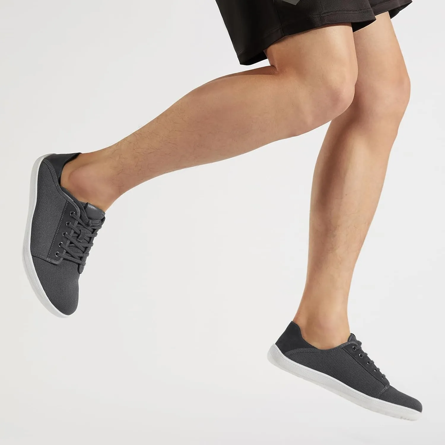 HEEZ Mens Wide Toe Barefoot Shoes 2 in 1 Slip on Mules and Breathable Sneakers for Men Lace Up Comfortable Walking Shoes