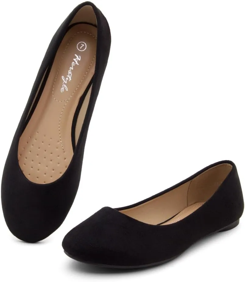 Herstyle Ever Memory Women's Ballet Flats Dressy Flat Shoes Almond Toe Ballerina Comfortable Slip-On Casual Flats for Daily Wear Work Office and Party