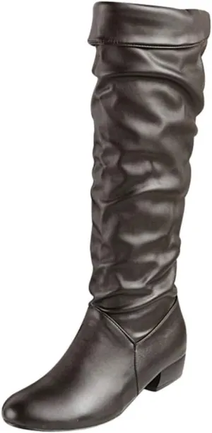 High Knee Riding Boots Heels Flat Winter Women's Thigh High Suede Boot