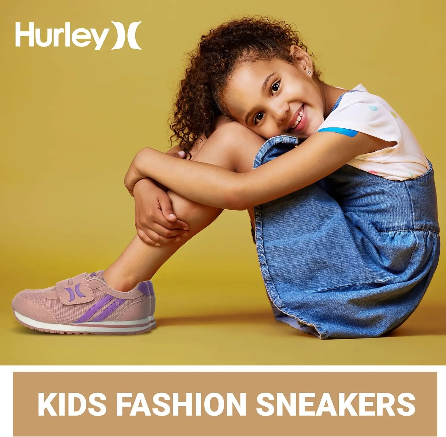 Hurley Kid's Knox Walking Sneakers - Kid's Runner Shoes with Hook & Loop Closure for Easy Wear, Lightweight Running & Walking Shoes for Boys & Girls, Toddler Kid's Sneaker Shoes