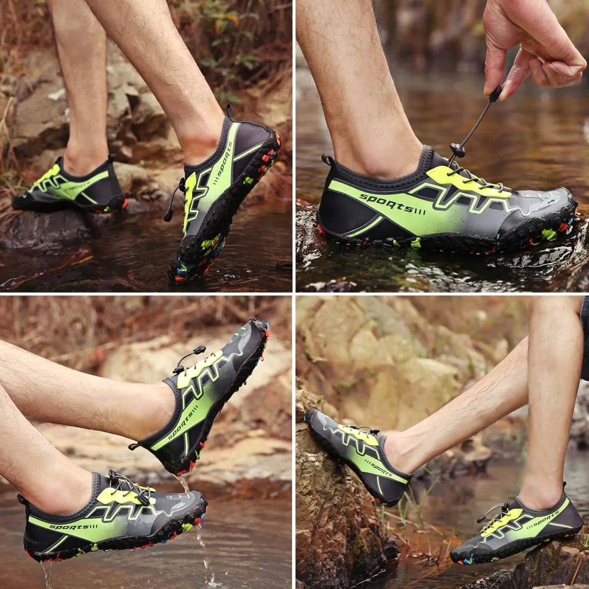 HYDLONGR Men's Women's Mesh Barefoot Aqua Socks Quick-Drying Amphibious Barefoot Sock Water Sneakers Shoes Beach Diving Surfing Shoes Yoga Shoes