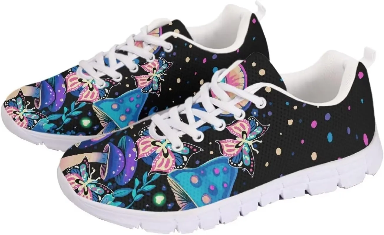 INSTANTARTS Women's Walking Shoes Air Mesh Running Shoes Non-Slip Lace Up Fashion Sneakers