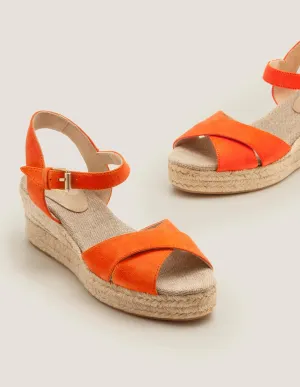 Jasmine Espadrilles mit Keilabsatz-Orangerot