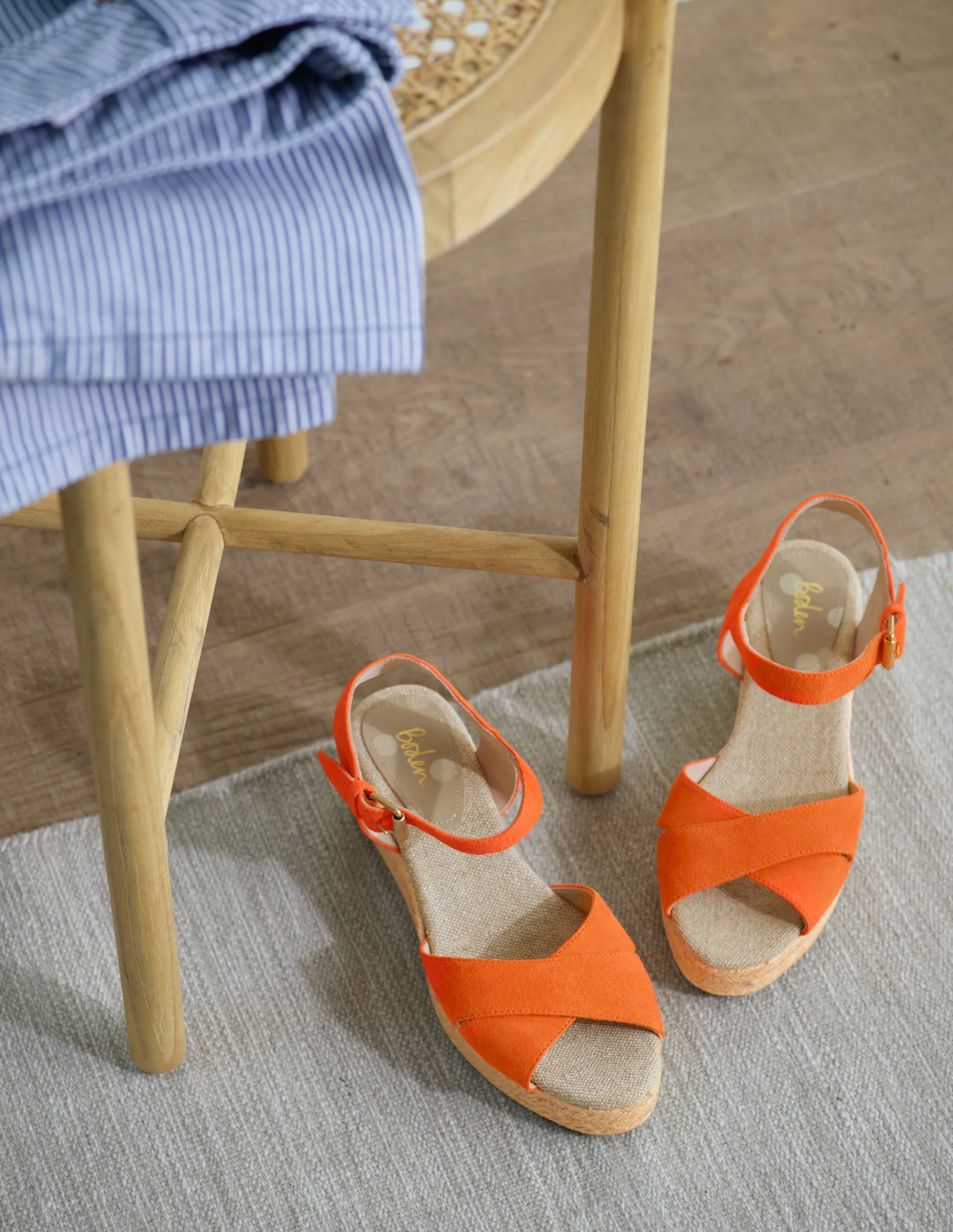 Jasmine Espadrilles mit Keilabsatz-Orangerot