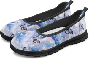 Jeiento Butterfly Shoes for Women Casual Slip-On Loafers Mesh Breathable Road Running Shoes Adult Sneakers