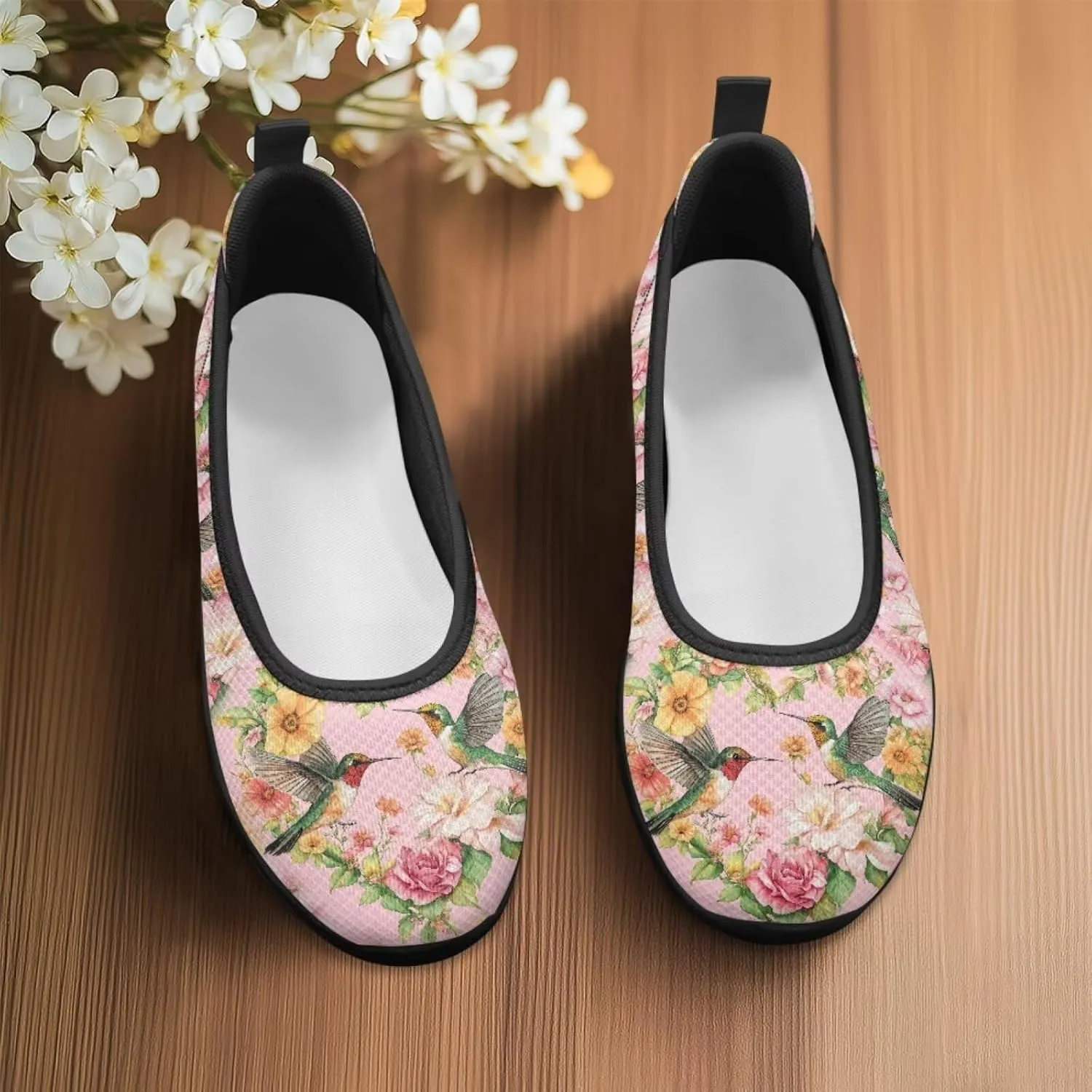 Jeiento Butterfly Shoes for Women Casual Slip-On Loafers Mesh Breathable Road Running Shoes Adult Sneakers