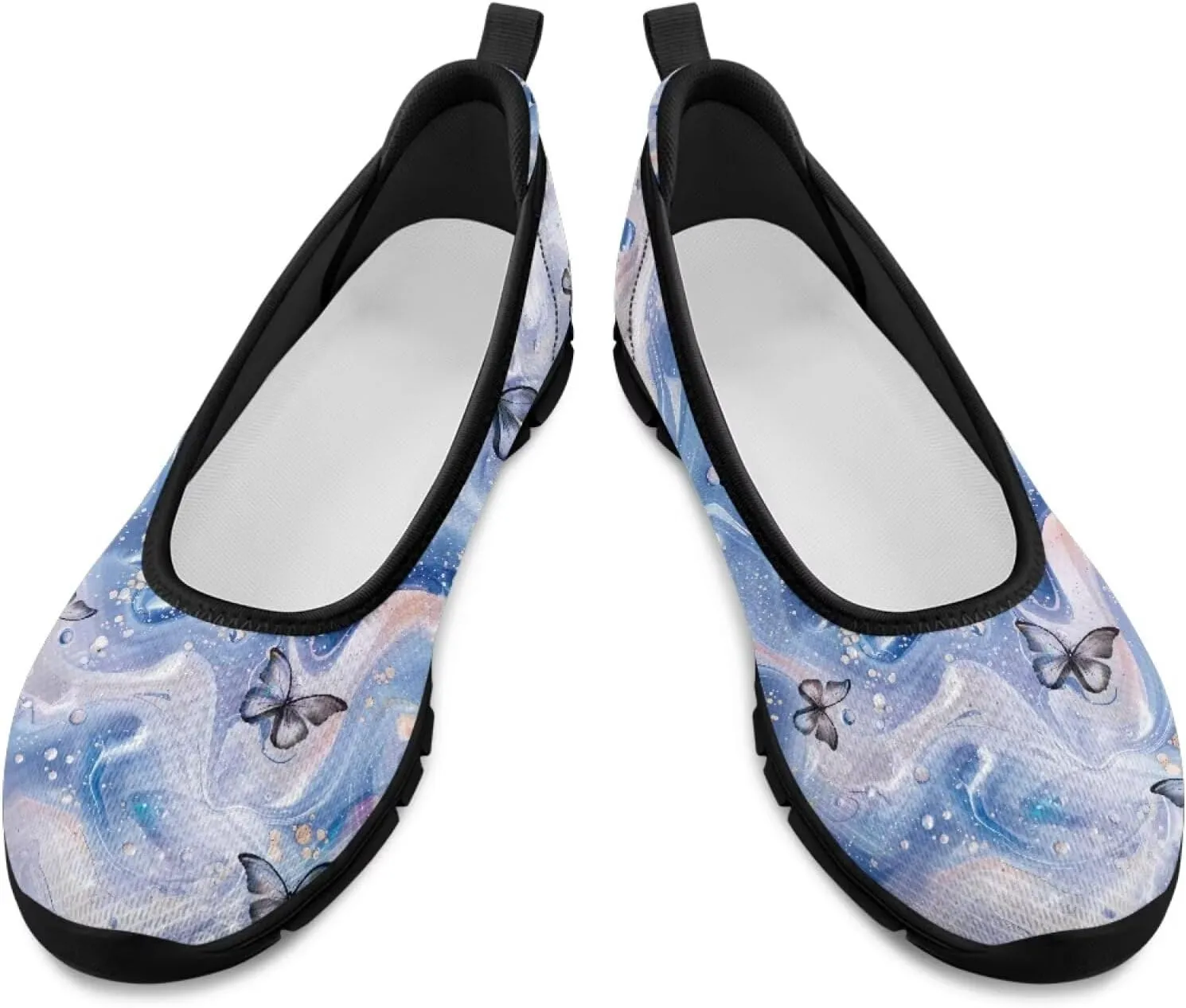 Jeiento Butterfly Shoes for Women Casual Slip-On Loafers Mesh Breathable Road Running Shoes Adult Sneakers