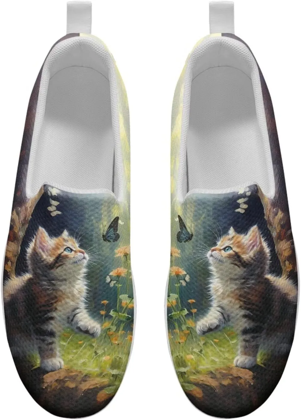 Jeiento Womens Platform Fashion Sneakers with Rocker Bottom Low Top Tennis Shoes Slip-On Walking Sneaker Work,Athletic,Casual Footwear