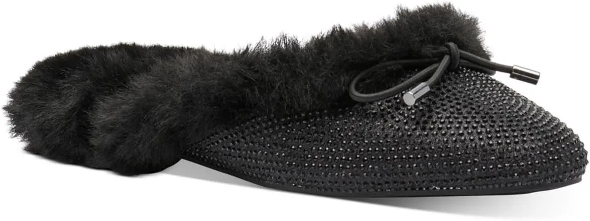 Jessica Simpson Womens TRACEE2 Faux Fur Pointed Toe Mules