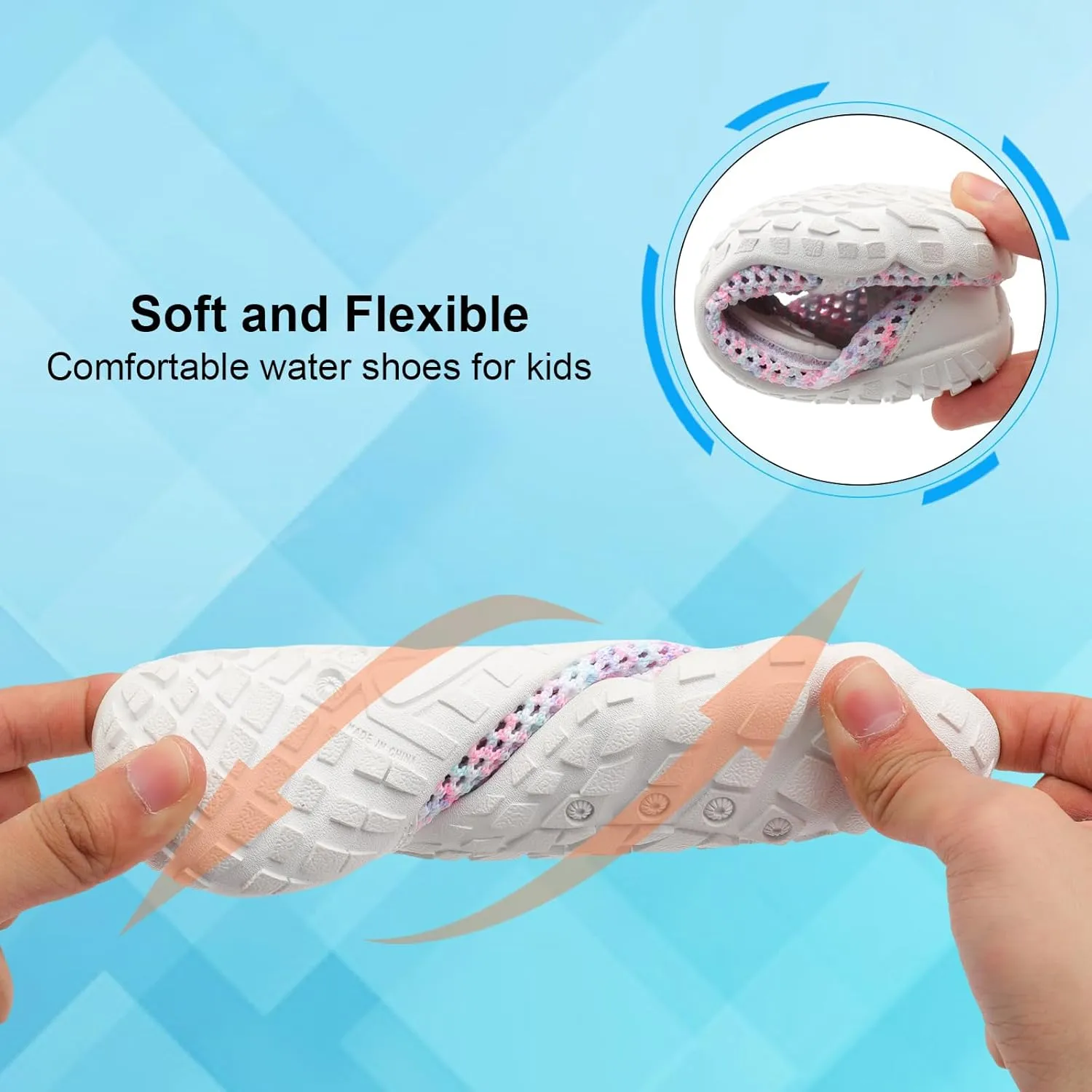 JIASUQI Kids Water Shoes for Boys Girls Barefoot Swim Beach Shoes Quick Dry Hiking Shoes Sneakers for Kids