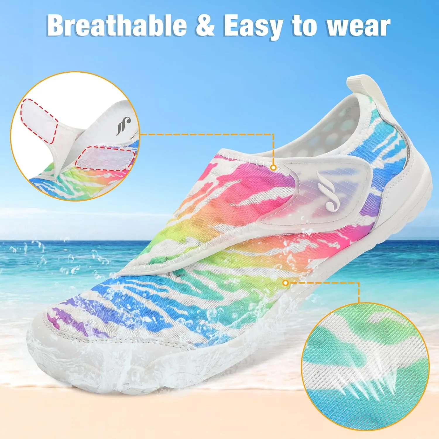 JIASUQI Water Shoes for Men Women Barefoot Swim Beach Shoes Quick Dry Hiking Shoes Sneakers for Adults