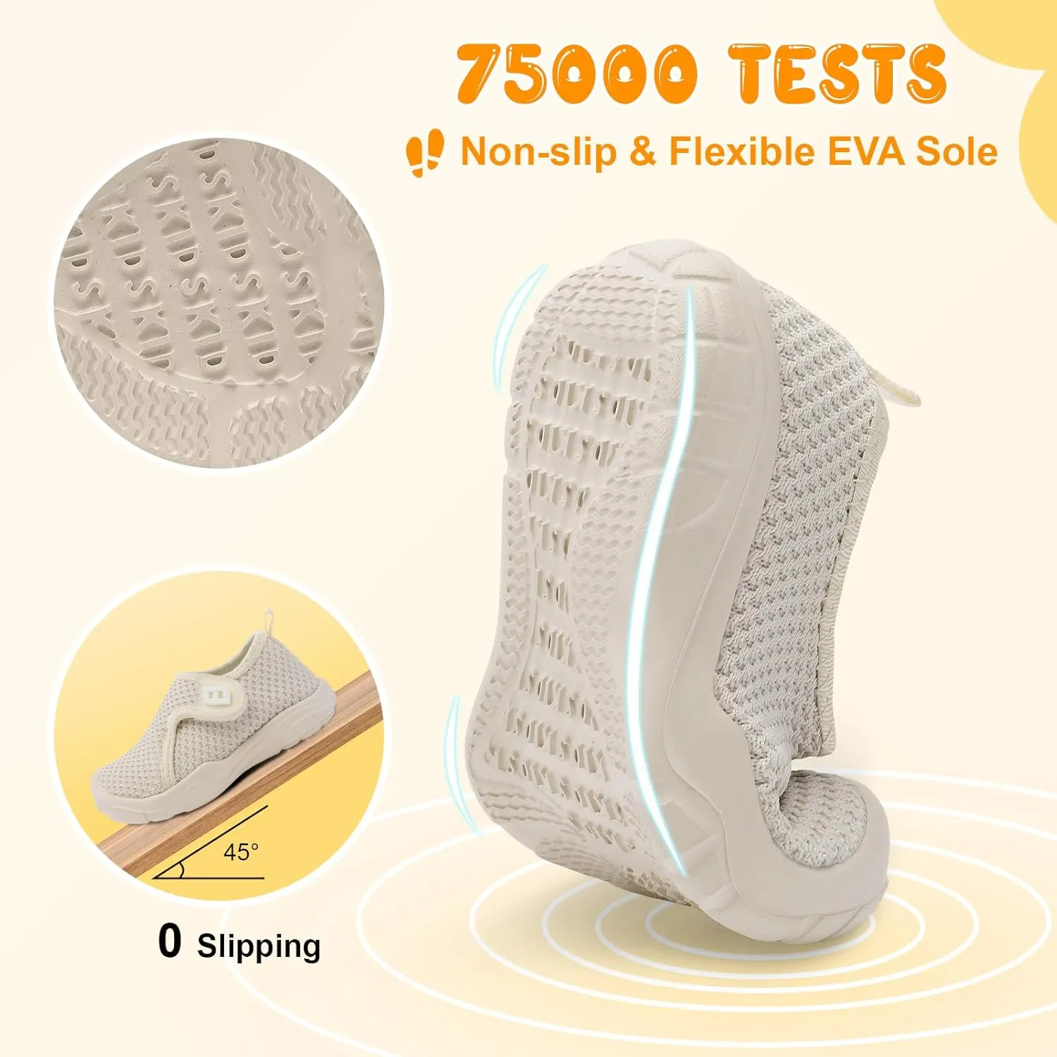 JOINFREE Toddler Boys Girls Barefoot Shoes Breathable Kids Sneakers Lightweight Walking Shoes Slip On Tennie Shoes Wide School Shoes