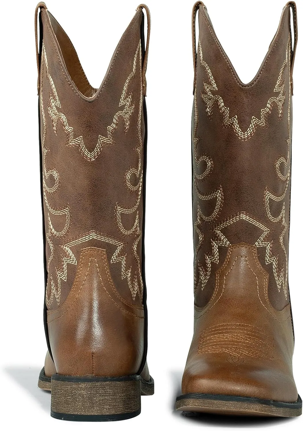 J's.o.l.e Square Toe Cowboy Cowgirl Boots for Women Mid Calf Ladies Fashion Embroidered Western Boots