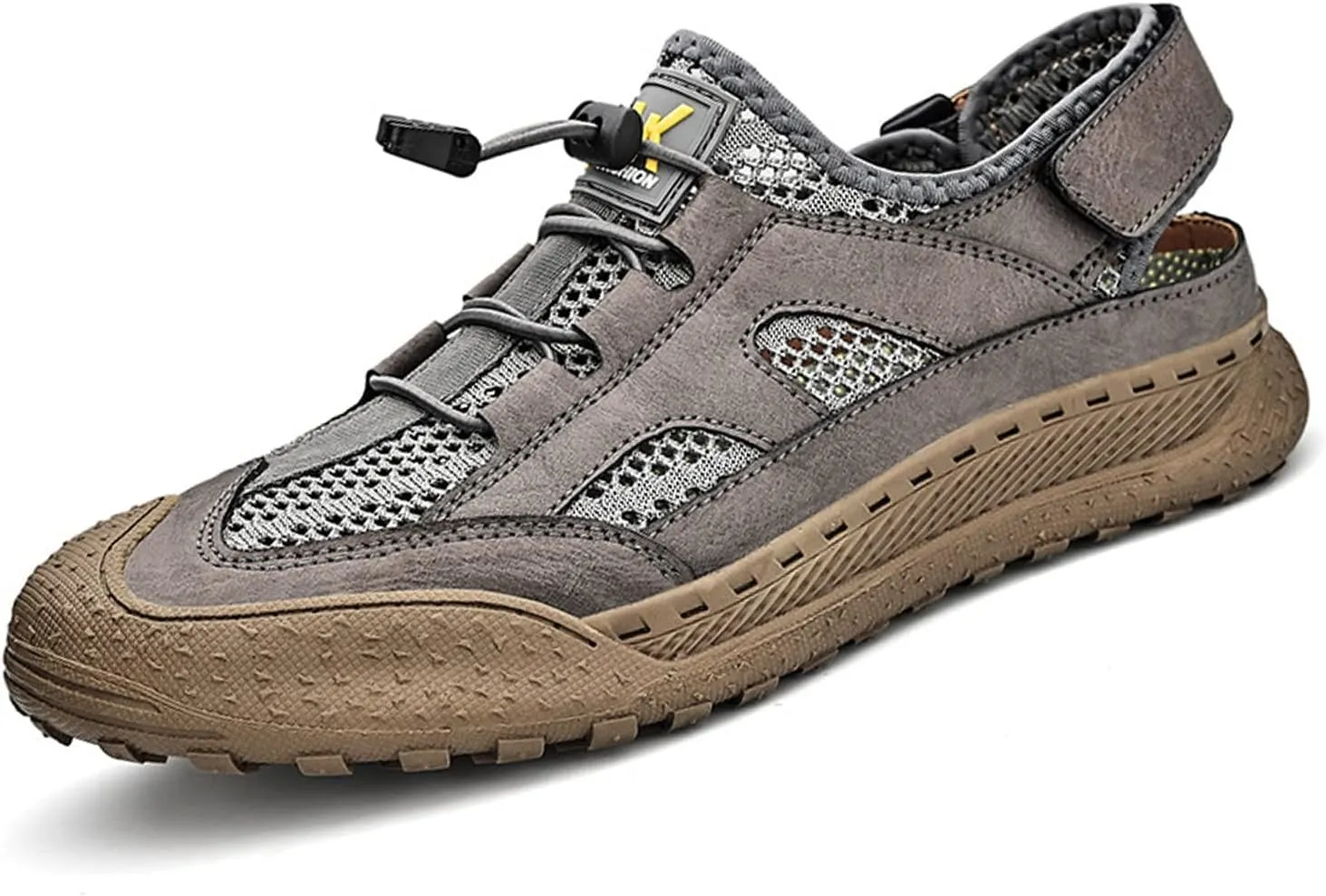 KCTRFSJ Men's Mesh Cutout Fast Drying Sport Sandals,Adjustable Summer Outdoor Closed Toe Water Athletic Sandals,Breathable Casual Sneakers Walking Hiking Sandal