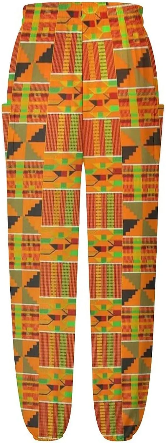 Kente Pattern Yoga Bloomers Womens Hippie Harem Pants Lantern Pants Elastic Gym Home Wear Casual Loose Sweatpants