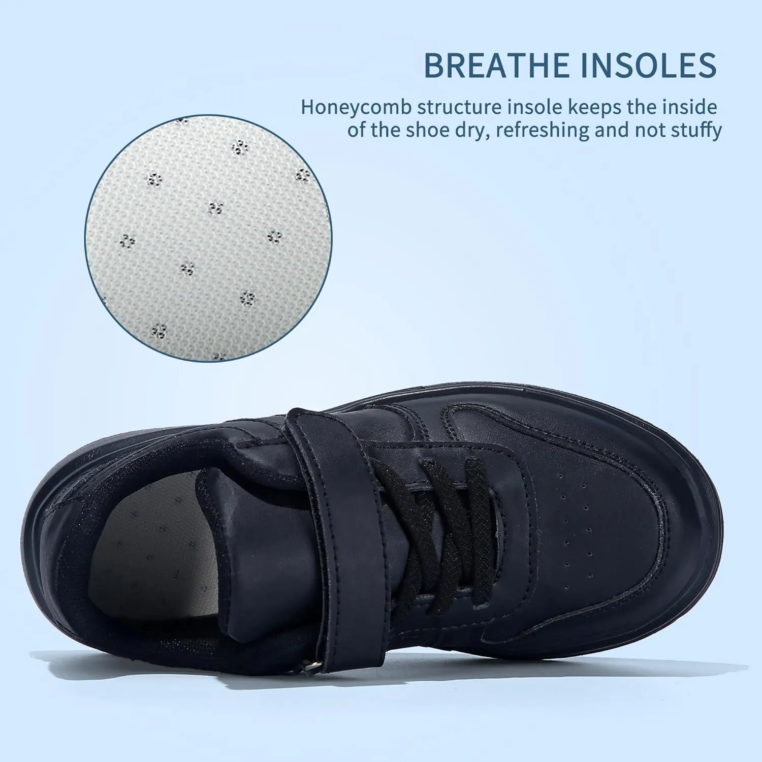 Kids Boys Girls Sneakers Hook & Loop Tennis Breathable Lightweight Toddler Shoes for Casual Sport Outdoor Walking (Size 9-3)