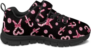 Kids Christmas Shoes for Girls Boys Single Buckle Sneakers Breathable Lightweight Mesh Running Walking Shoes