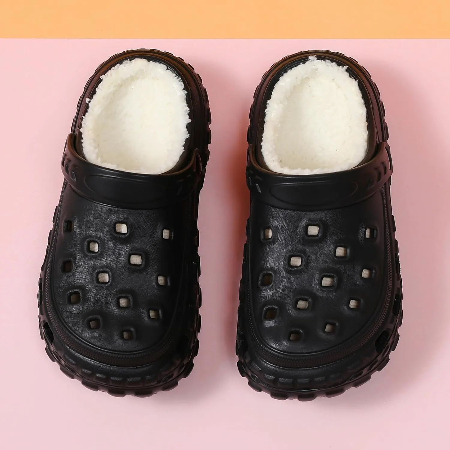 Kids Fur Lined Clogs Garden Shoes for Boys Girls Fashions Winter Warm Plush Home Slippers Slip On Indoor Outdoor Fleece Lined Mules