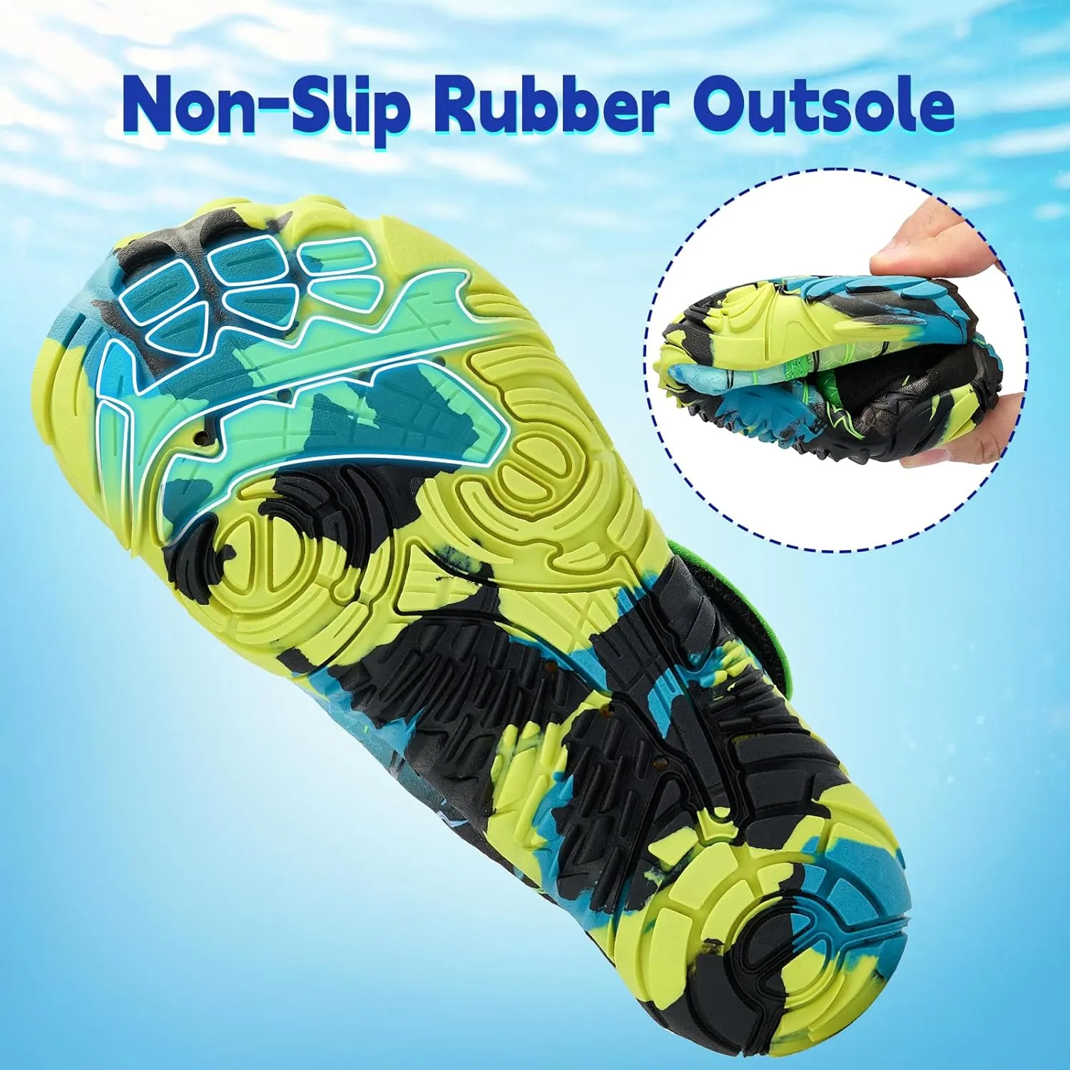 Kids Water Shoes Boys Girls - Wide Toe Box Quick Dry Barefoot Shoes Breathable Non Slip Aqua Athletic Sneakers for Swim Beach Pool Kayak Hiking Sand Walking Travel Essentials (Little Kid/Big Kid)