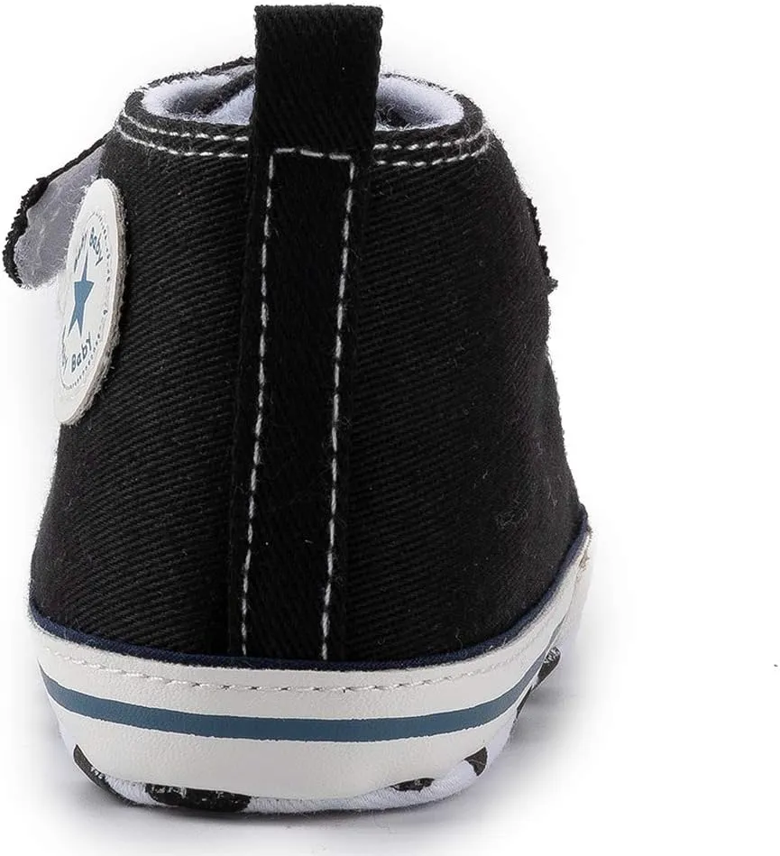 KIDSUN Unisex Baby Boy Girl Canvas Sneaker Soft Sole Infant Lace up Newborn Ankle Toddler First Walkers Crib Shoes