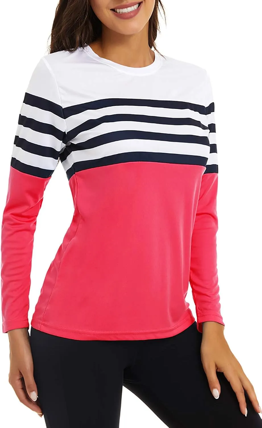 KINGFEN Women's UPF 50  Sun Protection Quick Dry Shirts Hiking Long Sleeve Tops