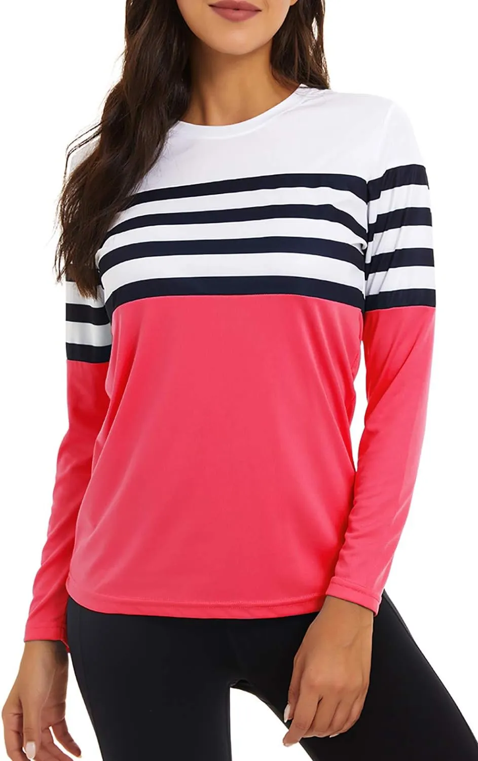 KINGFEN Women's UPF 50  Sun Protection Quick Dry Shirts Hiking Long Sleeve Tops