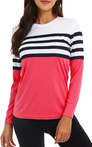 KINGFEN Women's UPF 50  Sun Protection Quick Dry Shirts Hiking Long Sleeve Tops