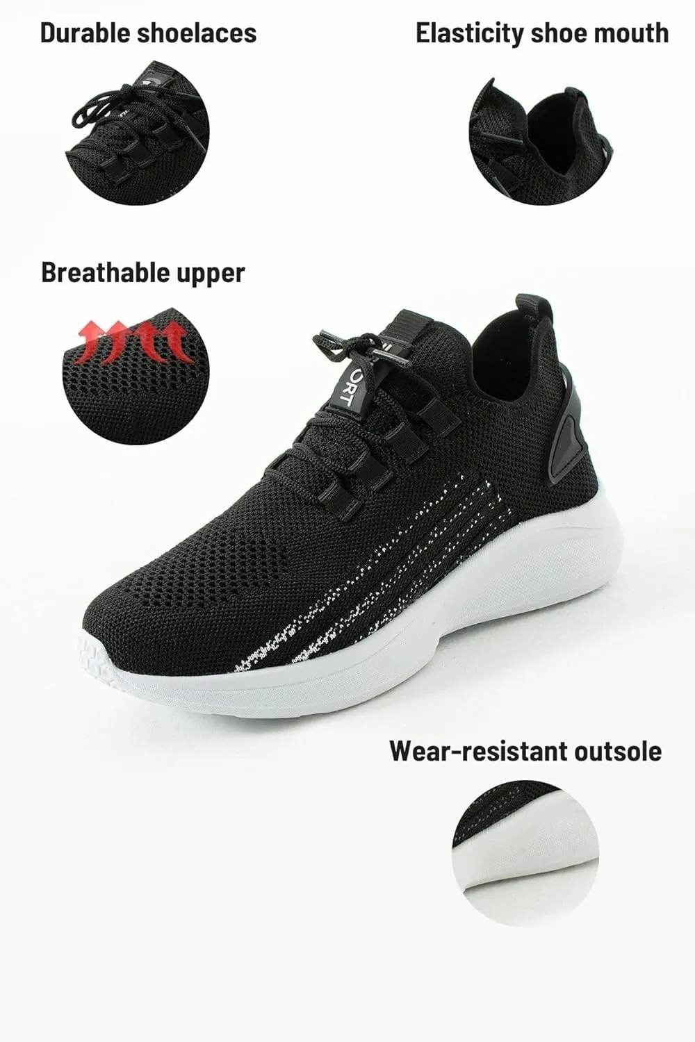 Knit Sneakers for Women and Men - Lightweight Slip-On Walking Shoes - Comfortable Women's Sneakers, Men's Sneakers, Casual Shoes