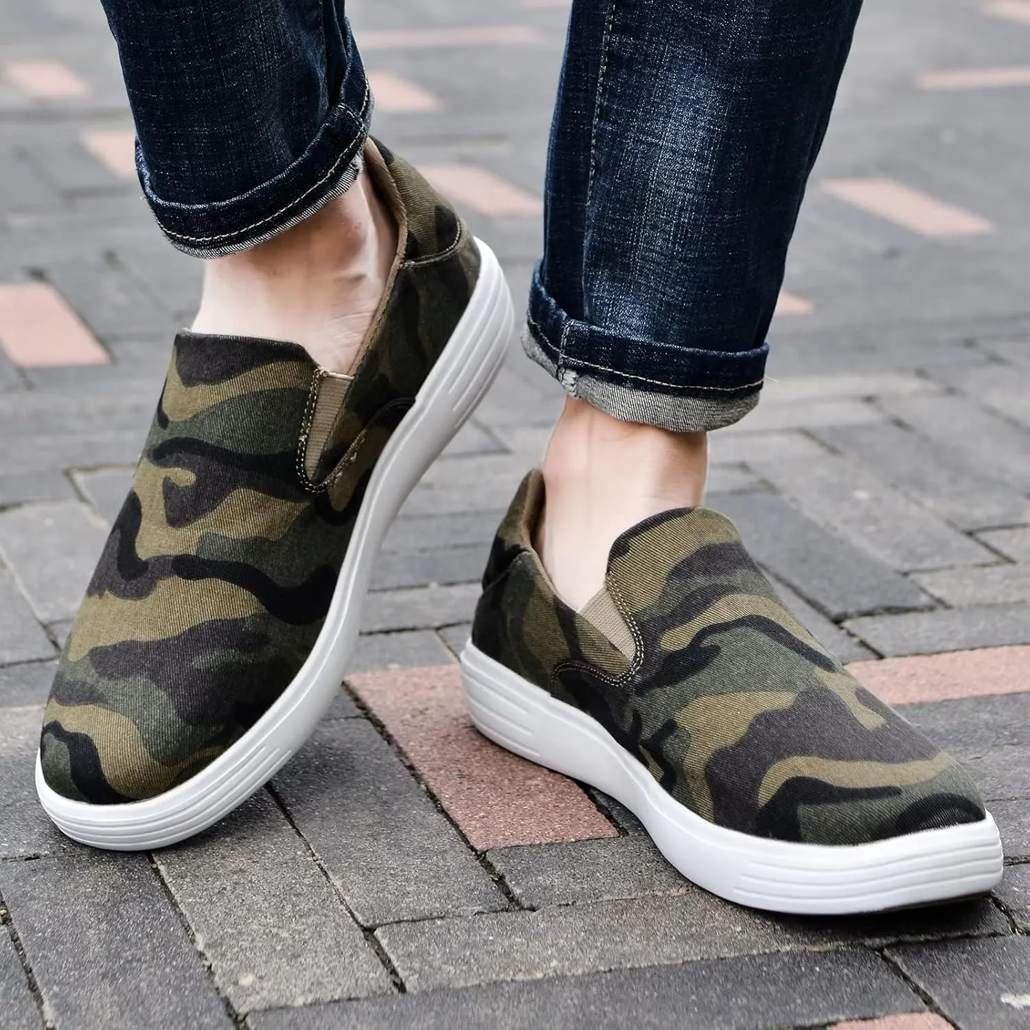 konhill Slip on Sneaker for Men- Casual Knit Boat Loafers Walking Shoes Driving Work Memory Skate Foam Shoes