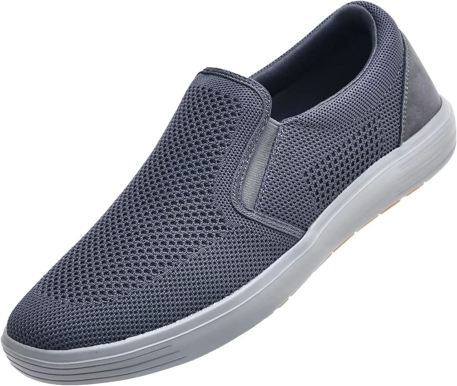 konhill Slip on Sneaker for Men- Casual Knit Boat Loafers Walking Shoes Driving Work Memory Skate Foam Shoes