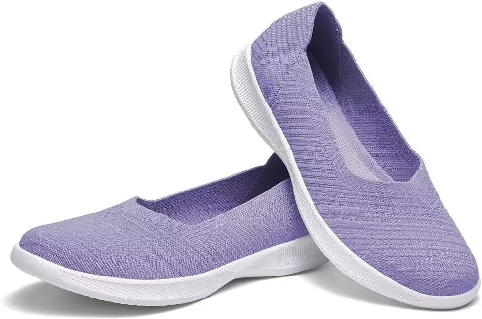 konhill Women's Slip on Loafers - Comfy Walking Tennis Low-Top Ballet Flat Nurse Shoes Casual Sneakers