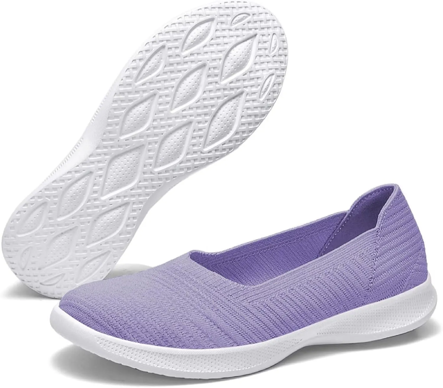 konhill Women's Slip on Loafers - Comfy Walking Tennis Low-Top Ballet Flat Nurse Shoes Casual Sneakers