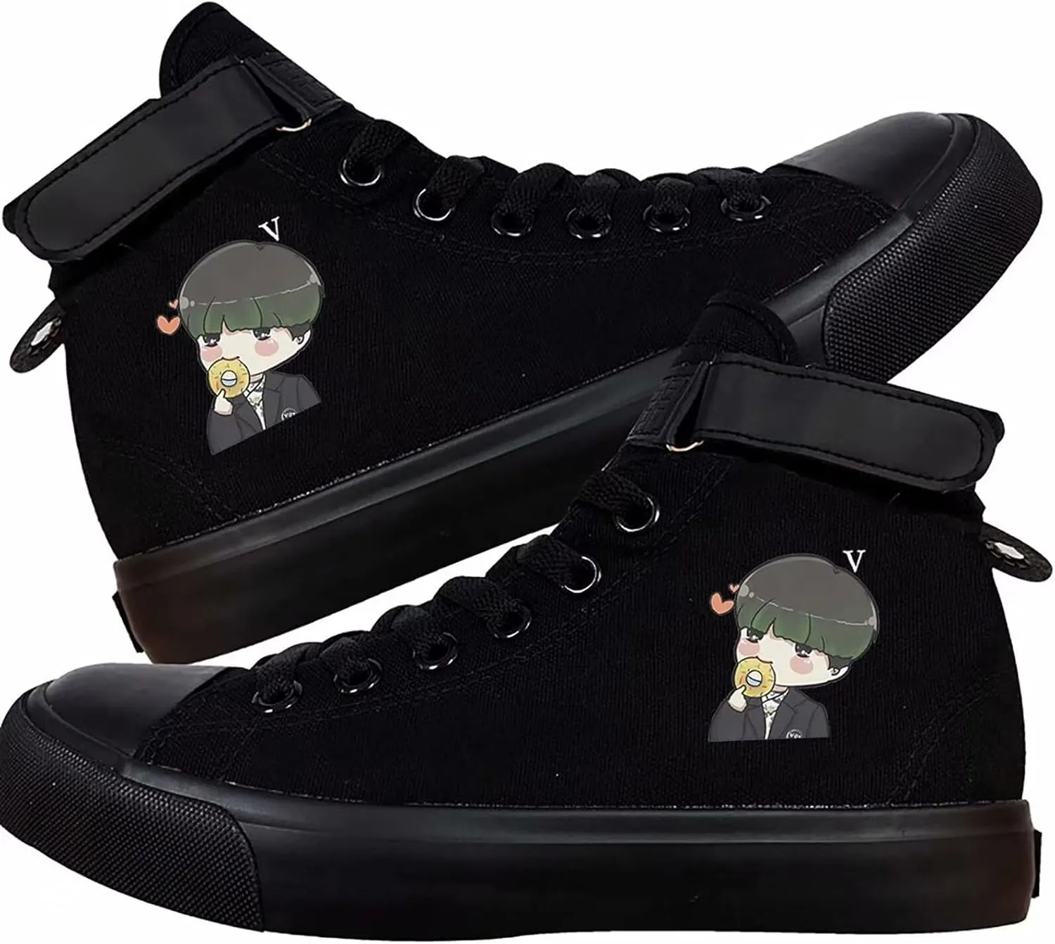 Kpop Album Dynamite Merch Jungkook Shoe Cartoon Image Jimin Sneakers J-Hope Rap Monster Jin SUGA V High-Top Canvas Shoes