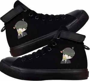Kpop Album Dynamite Merch Jungkook Shoe Cartoon Image Jimin Sneakers J-Hope Rap Monster Jin SUGA V High-Top Canvas Shoes