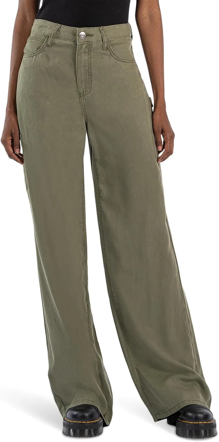 KUT from the Kloth Women's Sienna Super Wide Leg in Olive