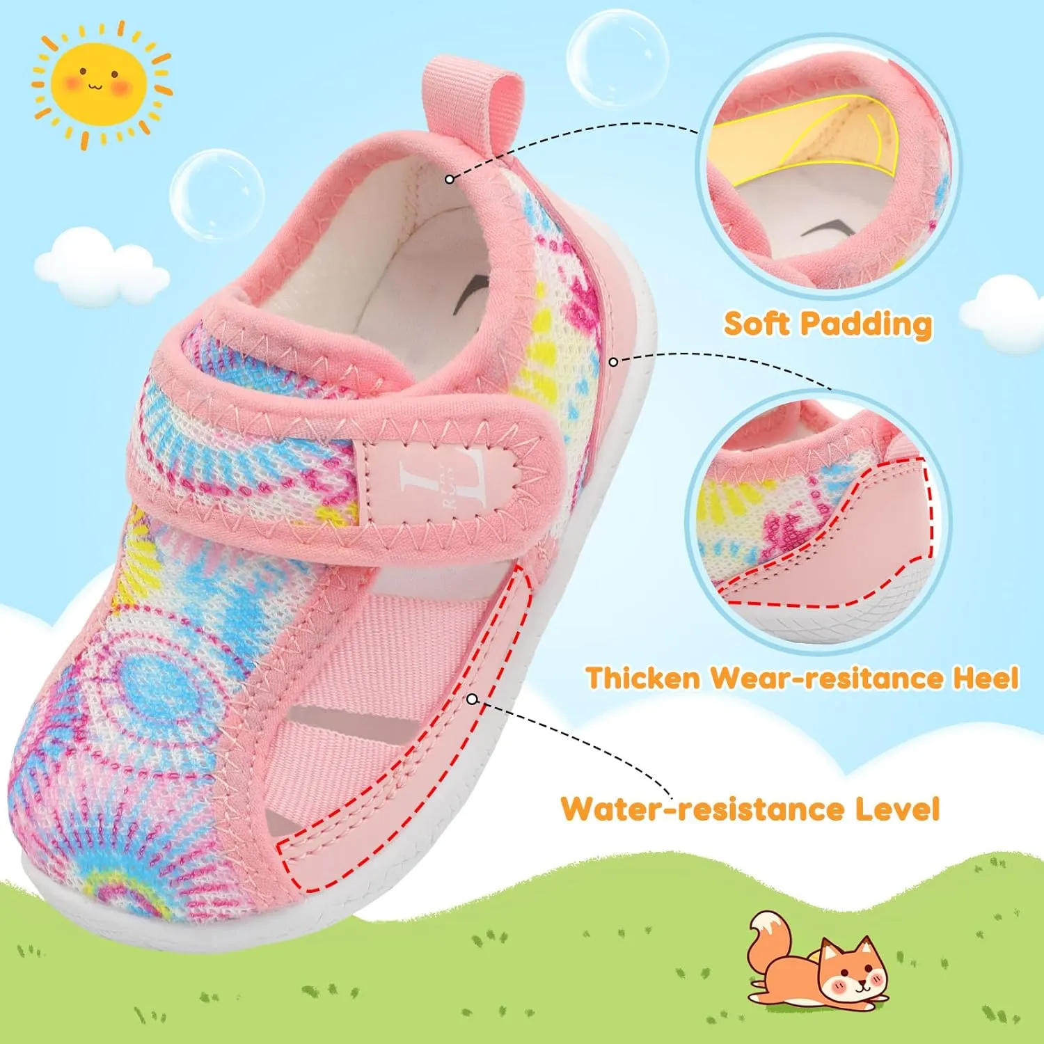 L-RUN Toddler Shoes Barefoot Kids Sneakers Wide Minimalist Boys Girls Summer Footwear for Indoor Outdoor Walking Running