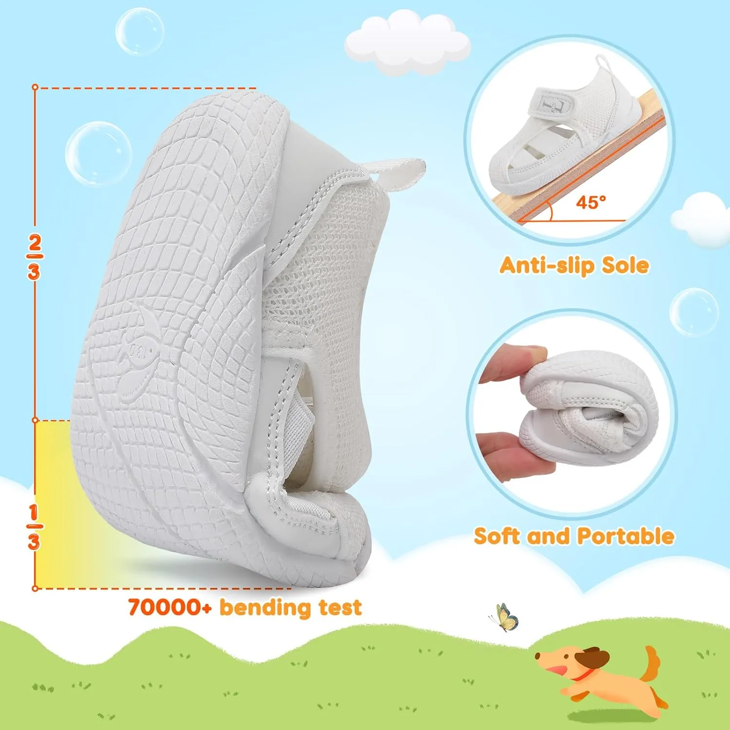 L-RUN Toddler Shoes Barefoot Kids Sneakers Wide Minimalist Boys Girls Summer Footwear for Indoor Outdoor Walking Running
