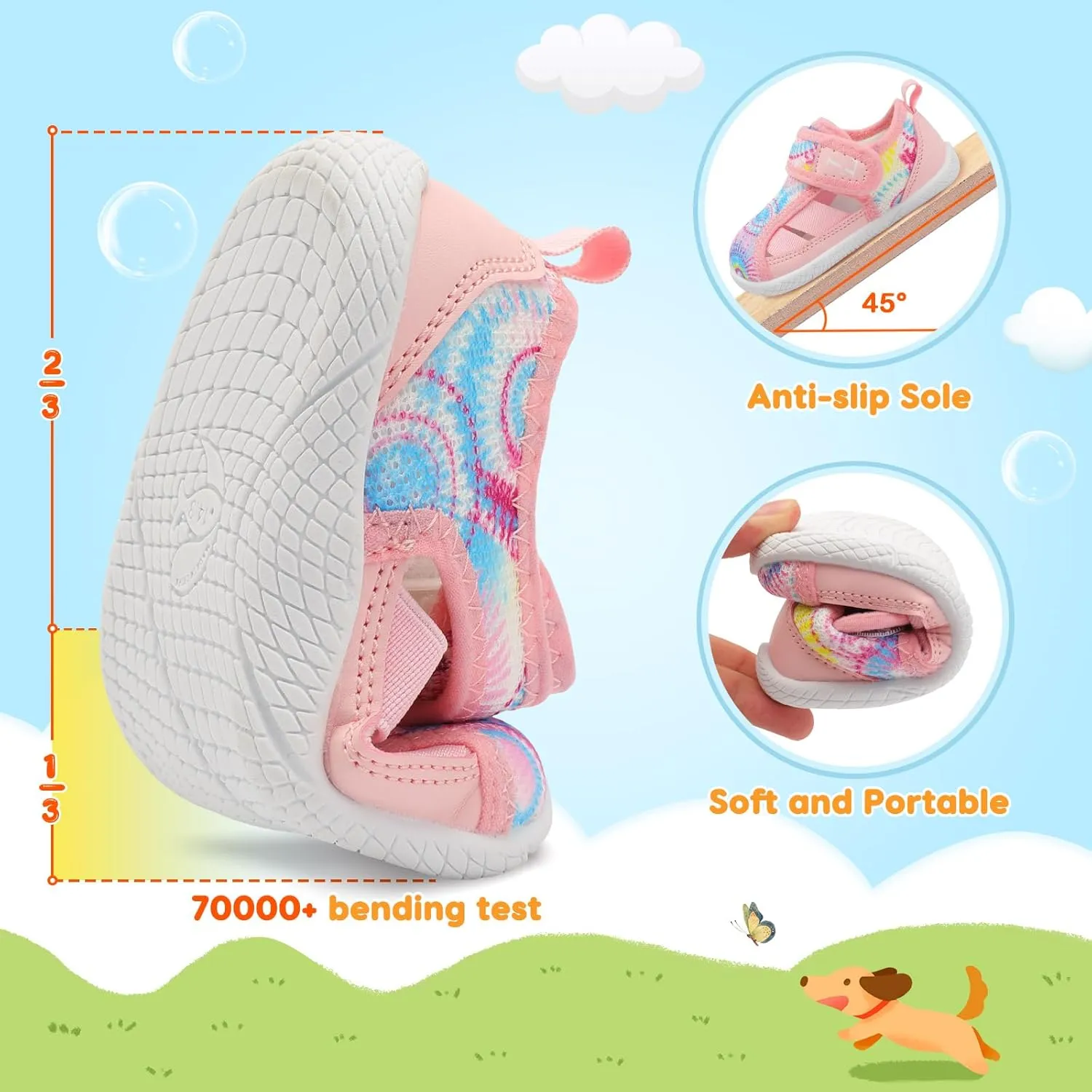 L-RUN Toddler Shoes Barefoot Kids Sneakers Wide Minimalist Boys Girls Summer Footwear for Indoor Outdoor Walking Running