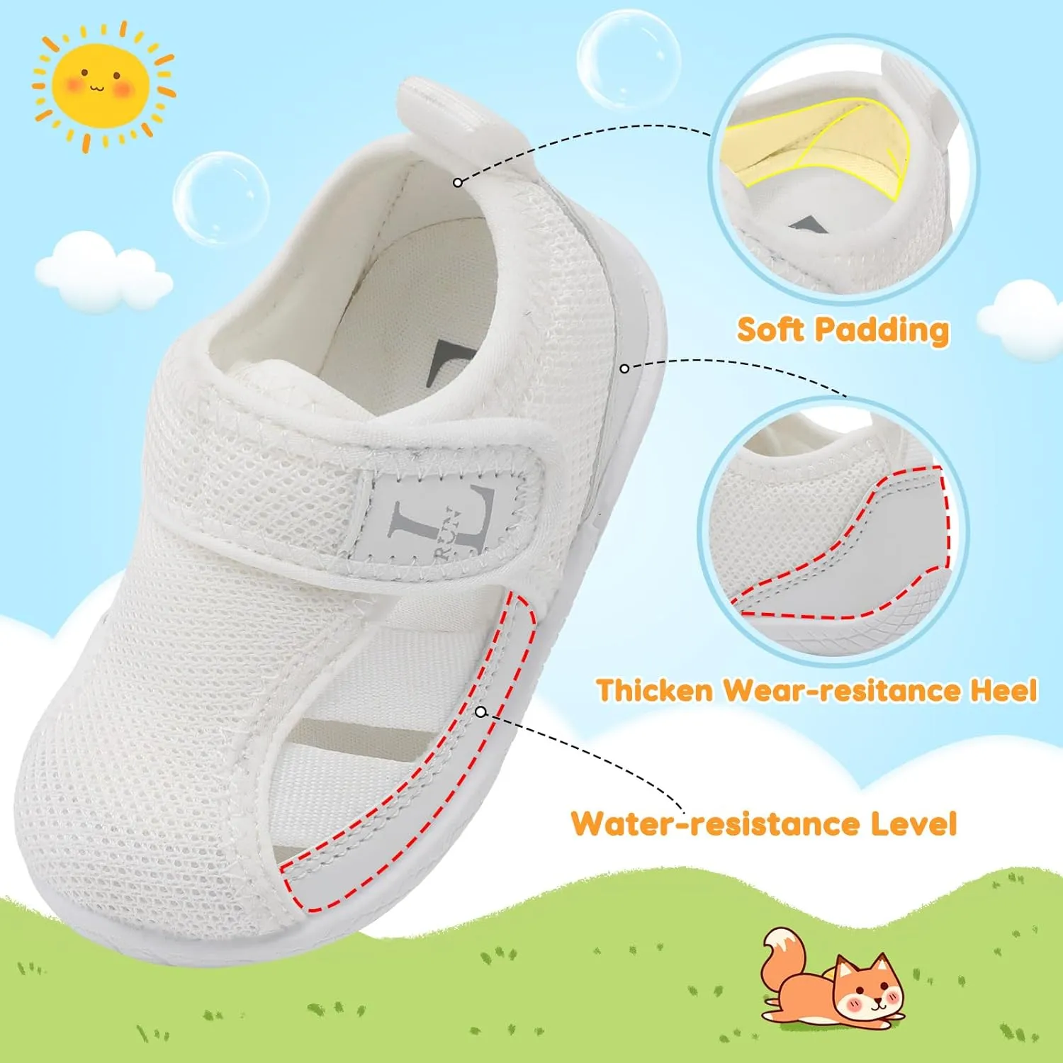 L-RUN Toddler Shoes Barefoot Kids Sneakers Wide Minimalist Boys Girls Summer Footwear for Indoor Outdoor Walking Running