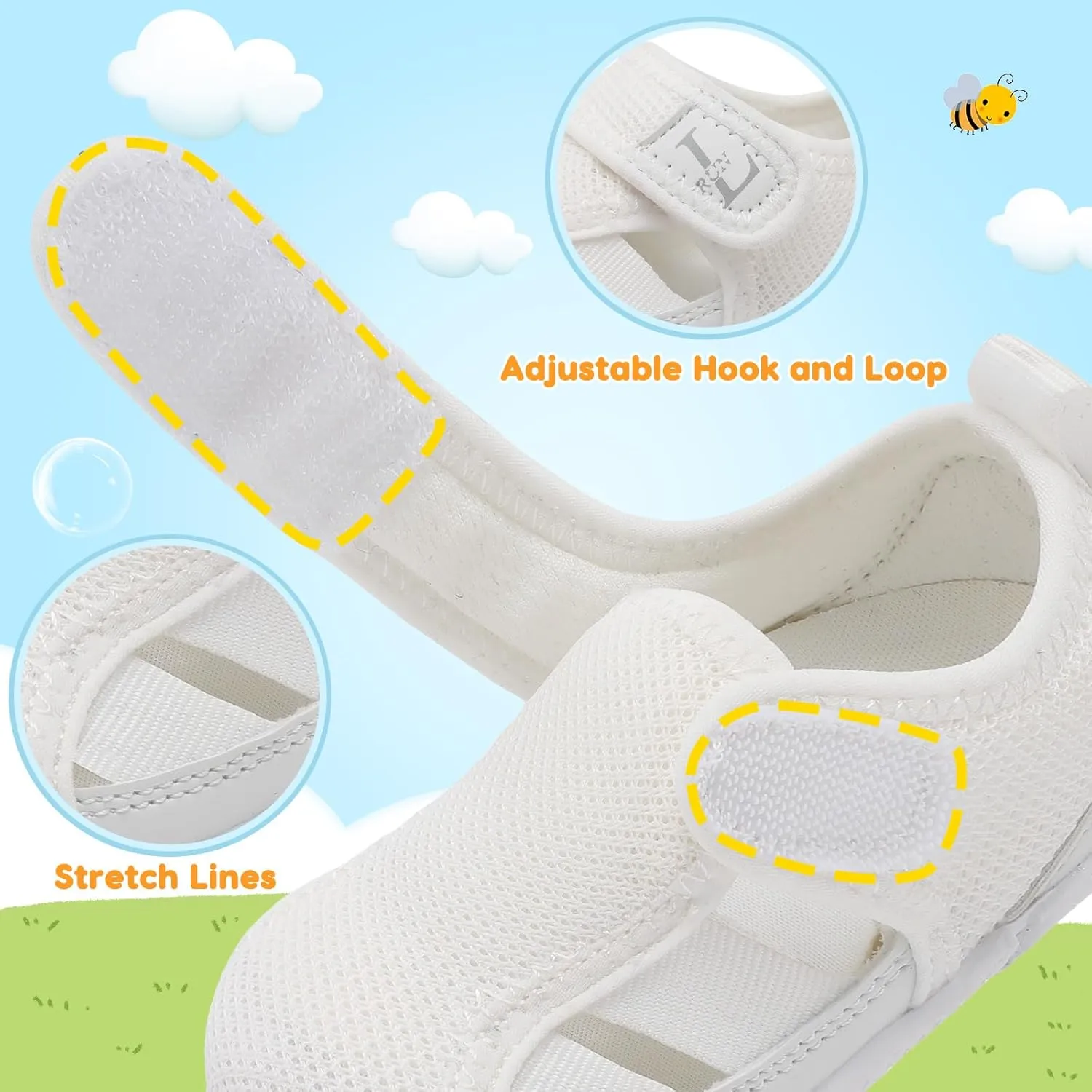L-RUN Toddler Shoes Barefoot Kids Sneakers Wide Minimalist Boys Girls Summer Footwear for Indoor Outdoor Walking Running