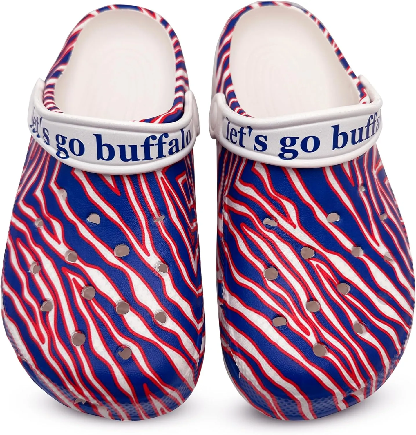 Let’s Go Buffalo Sports Clogs – Unisex Slip-On Shoes, Synthetic Rubber with Arch Support, Breathable Ventilation Ports, Non-Slip Outsole for Indoor & Outdoor Use, Ideal for Buffalo Sporting