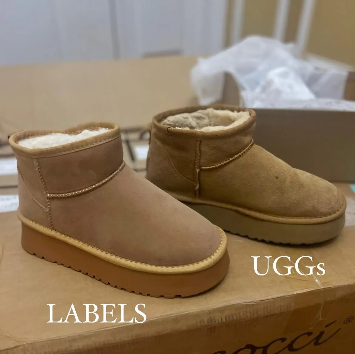 Lined Platform Mini Boots