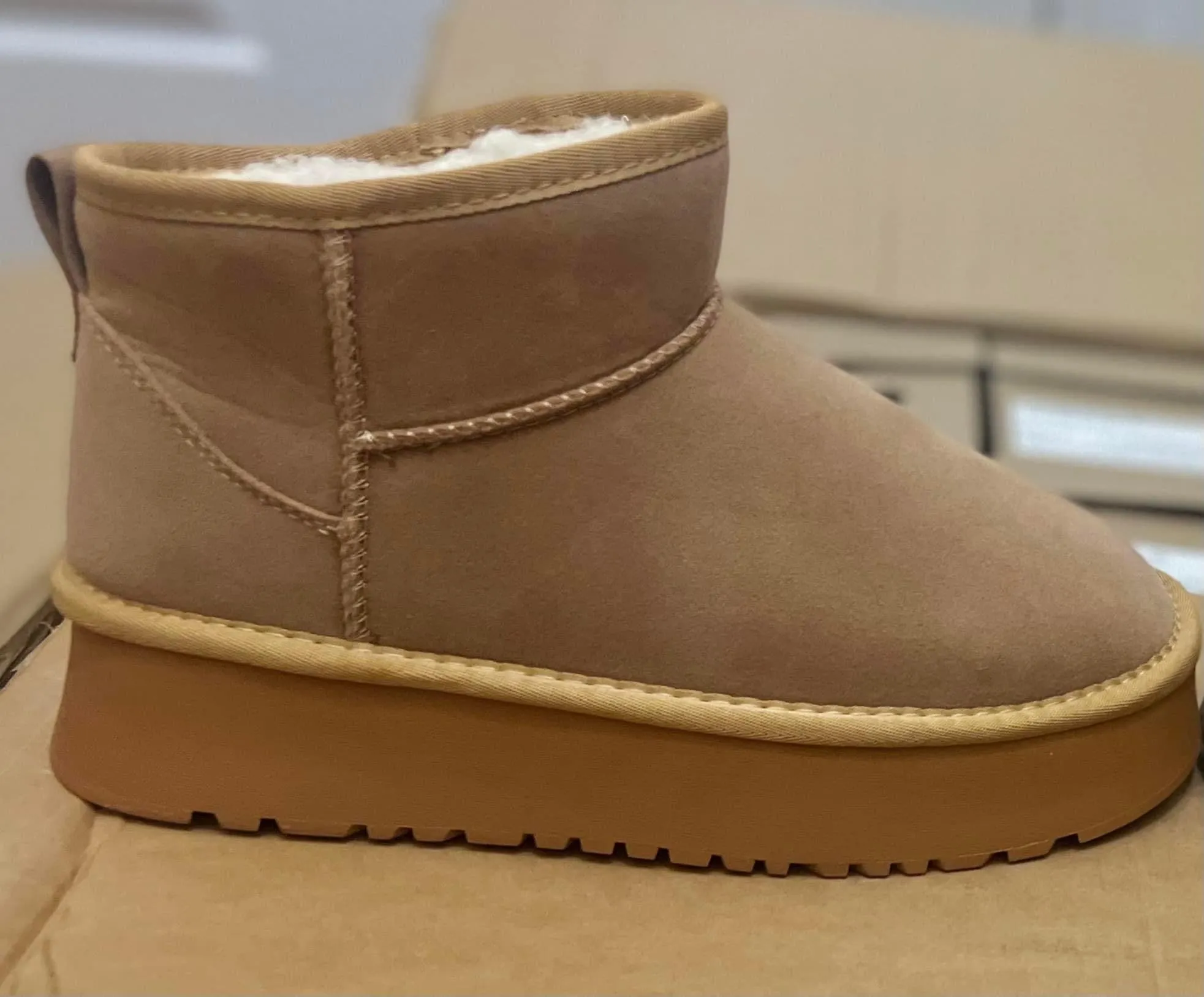 Lined Platform Mini Boots